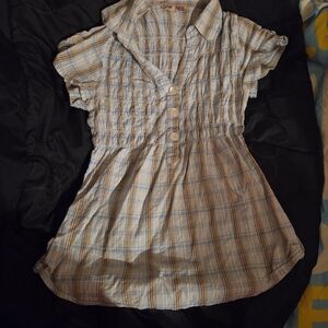 Plaid Button-Up Women's Top